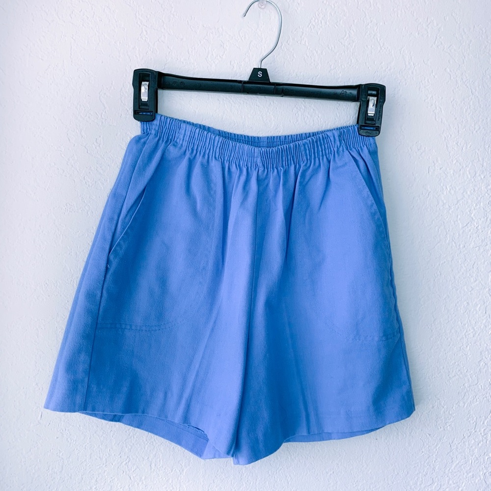 Vintage High Waisted 1960s Cotton Beach Shorts - Picture 2 of 3